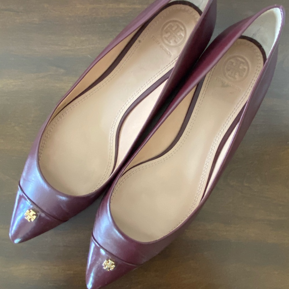 Shoe - Burgundy Color Flats, Pointy Toe